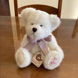 Boyds Bears White Teddy with Pink Ribbon